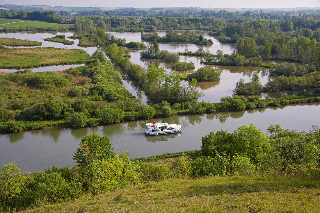 Hausboot auf dem Canal de la Somme, Somme, Frankreich