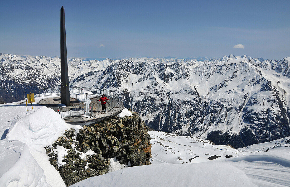 Blick über dem Rettenbachgletscher mit Blick gen Süden, Sölden, Ötztal, Winter in Tirol, Österreich