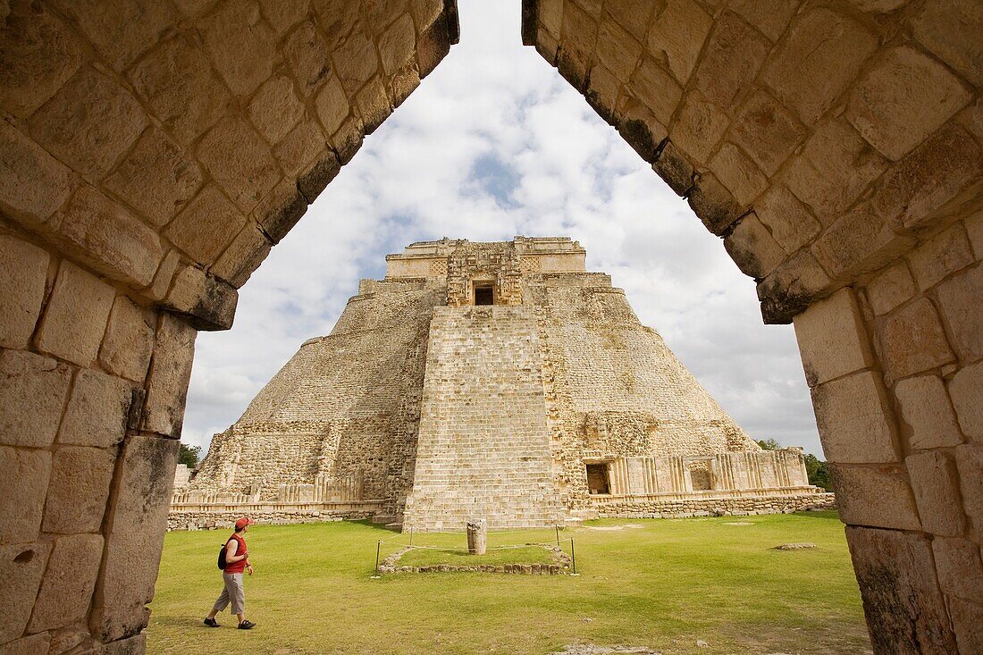 Pyramid of the Magician. Maya archeological site Uxmal. Yucatan. Mexico.