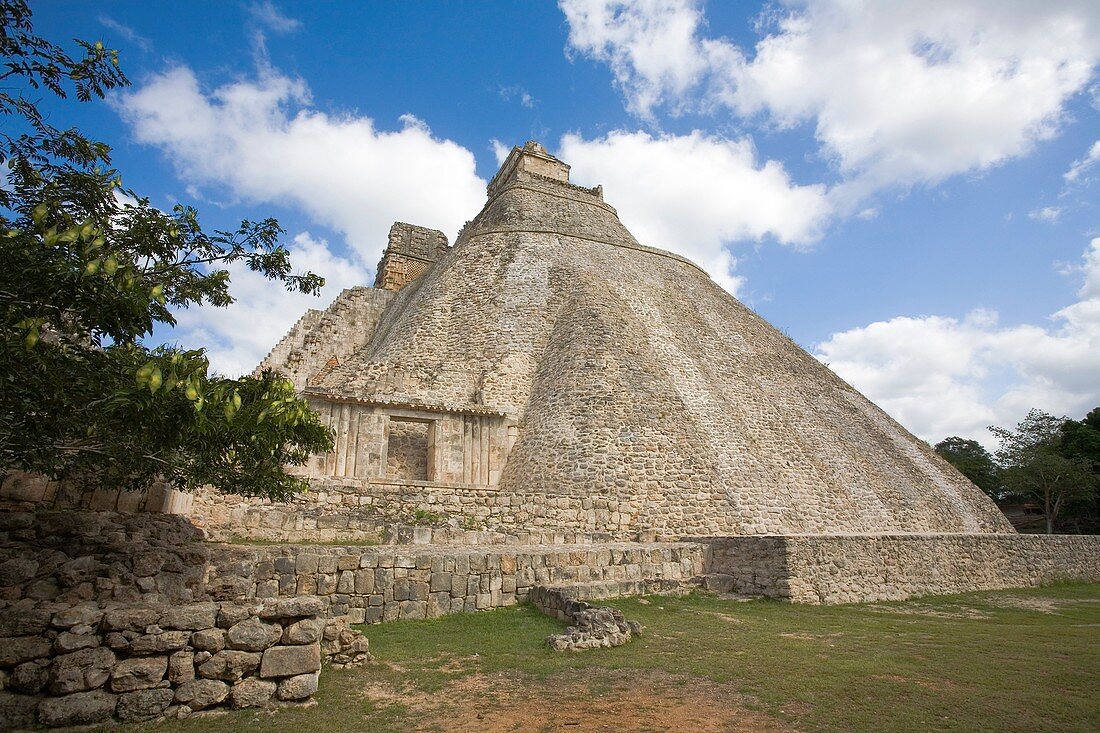 Pyramid of the Magician. Maya archeological site. Uxmal. Yucatan. Mexico.