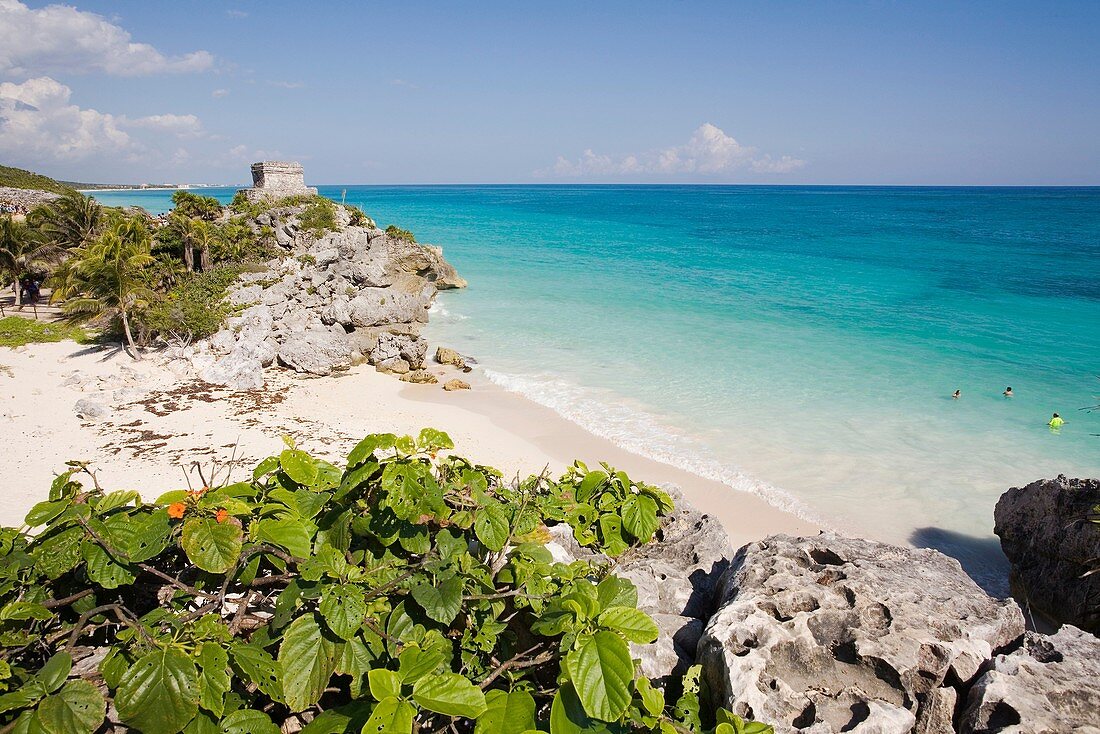 The Castle. Mayan ruins of Tulum. 1200_1524. Quintana Roo. Mayan Riviera. Yucatan Peninsula. Mexico.