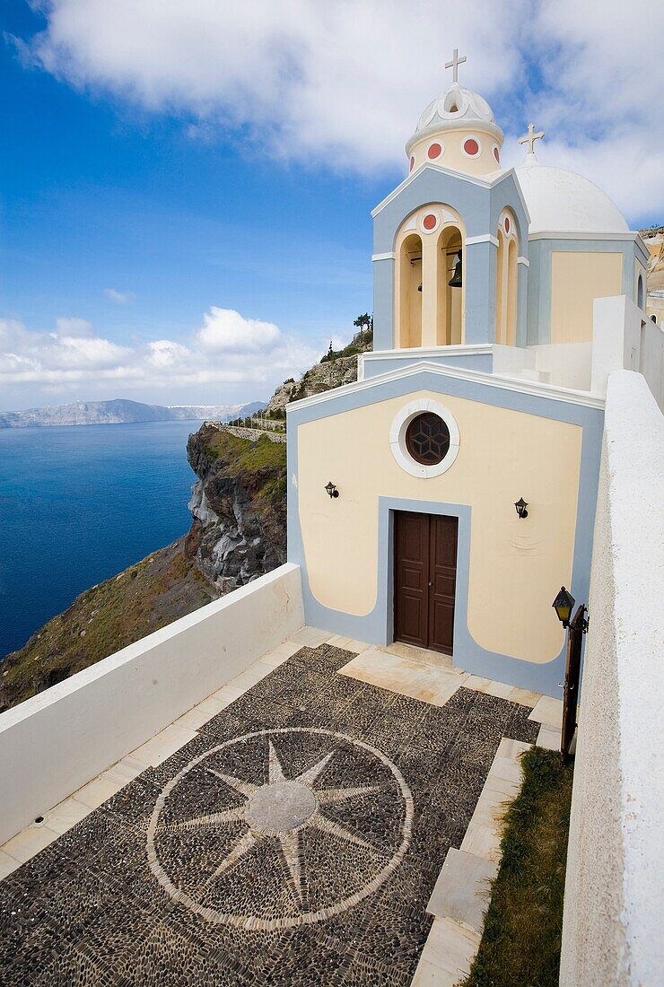 Church.Thira (Fira). Santorini. Cyclades Islands. Greece.