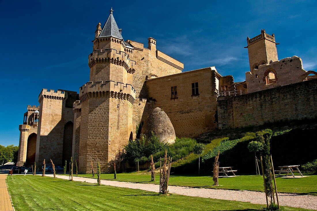 Kinddom Palace Olite medieval village Navarre Spain Europe
