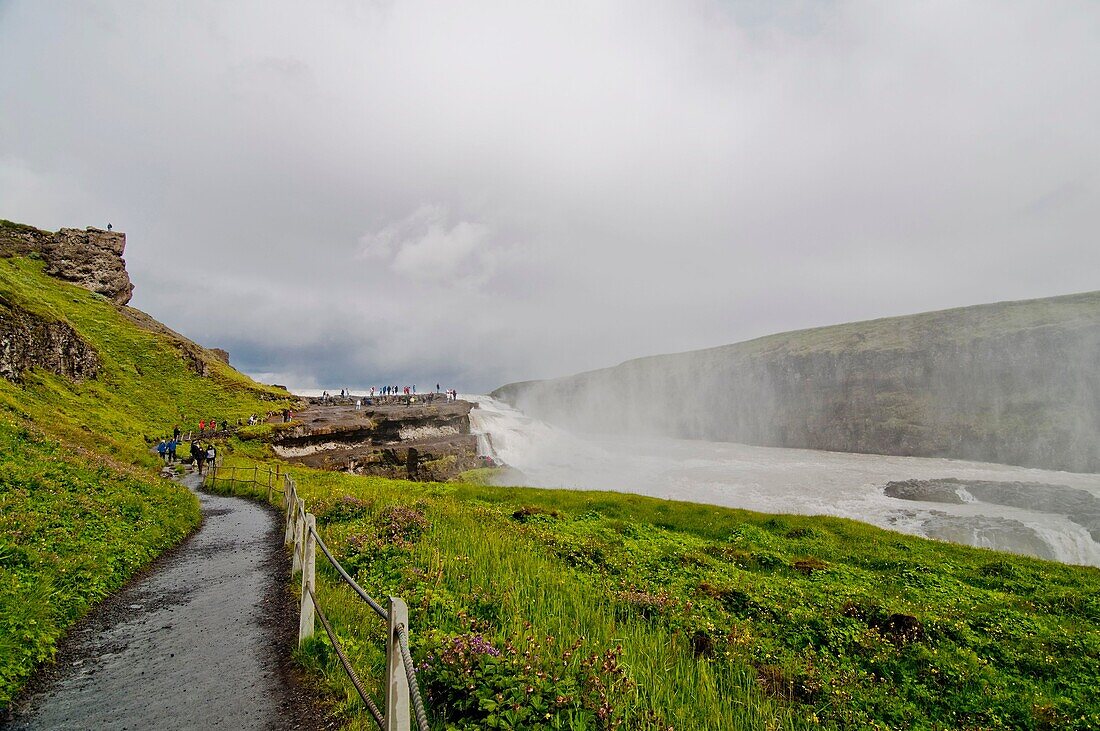 Gullfoss waterfall The golden waterfall is located on the Hvitá river