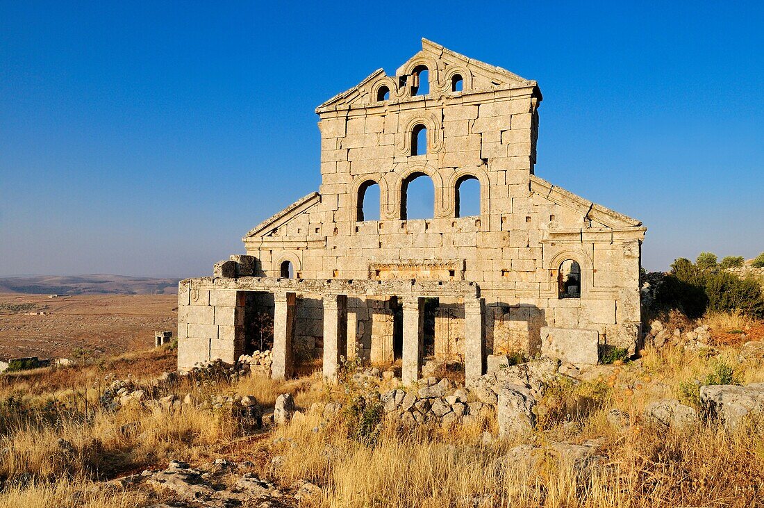 byzantine church ruin at the archeological site of Baqirha, Dead Cities, Syria, Middle East, West Asia