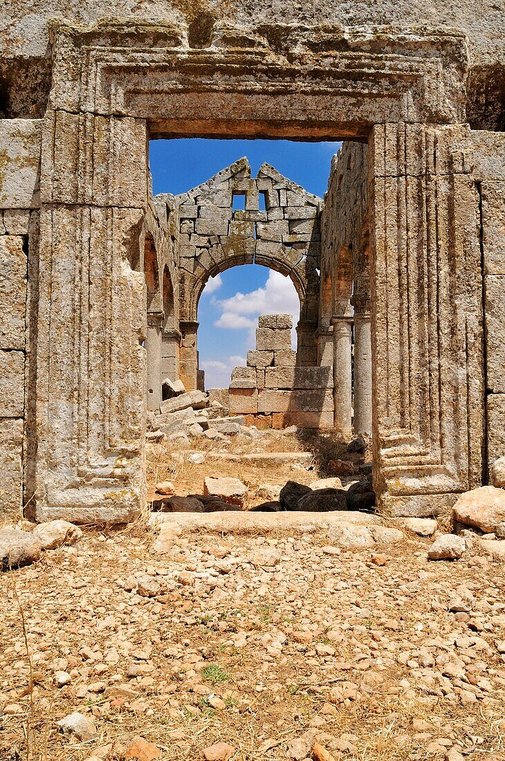 byzantine church ruin at the archeological site of Kharab Shams, Dead Cities, Syria, Middle East, West Asia