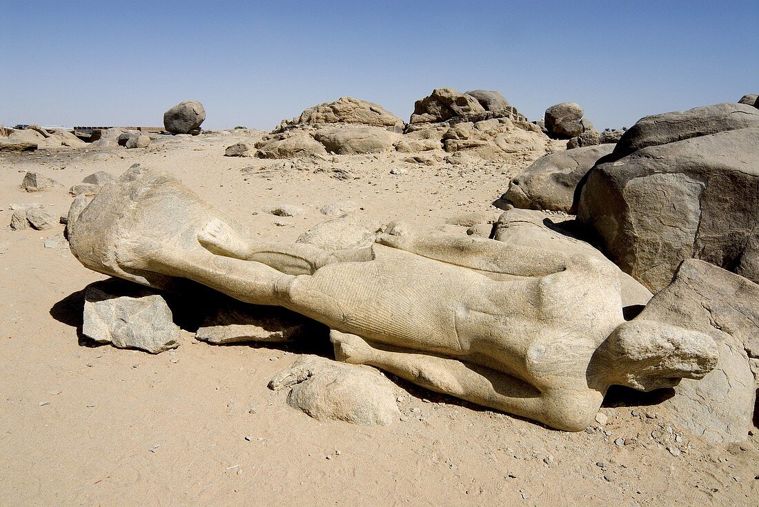Statue of pharaoh Taharqa, Nubia, Sudan