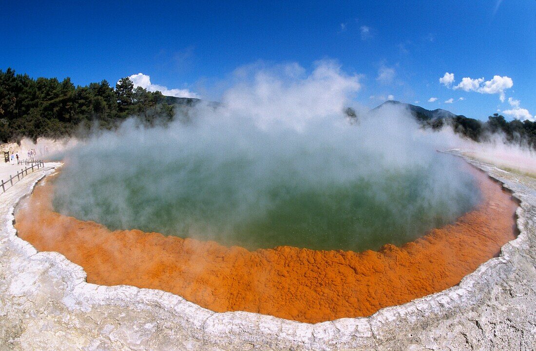 Active, Activities, Activity, Area, Beautiful, Beauty, Blue, Burning, Calm, Champagne pool, Colored, Colorful, Crater, Famous place, Fish eye, Fume, Fumes, Geologic, Geology, Geothermal, Geothermic, Green, Haze, Hazy, Heat, Hot, Hot spring, Hot springs, M
