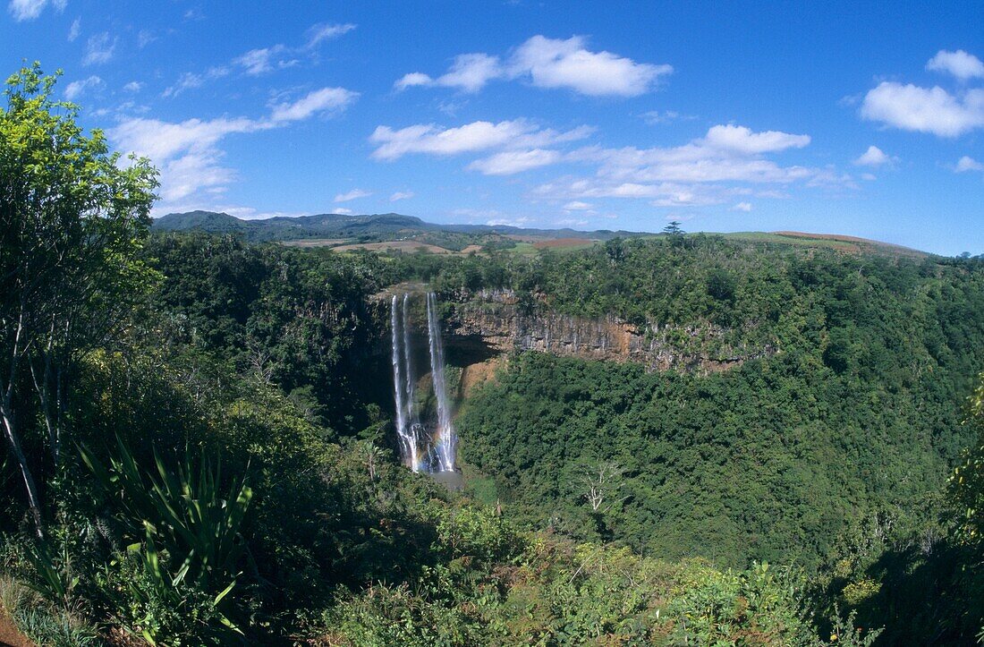 Waterfalls of Chamarel Black river district Mauritius Island Indian Ocean