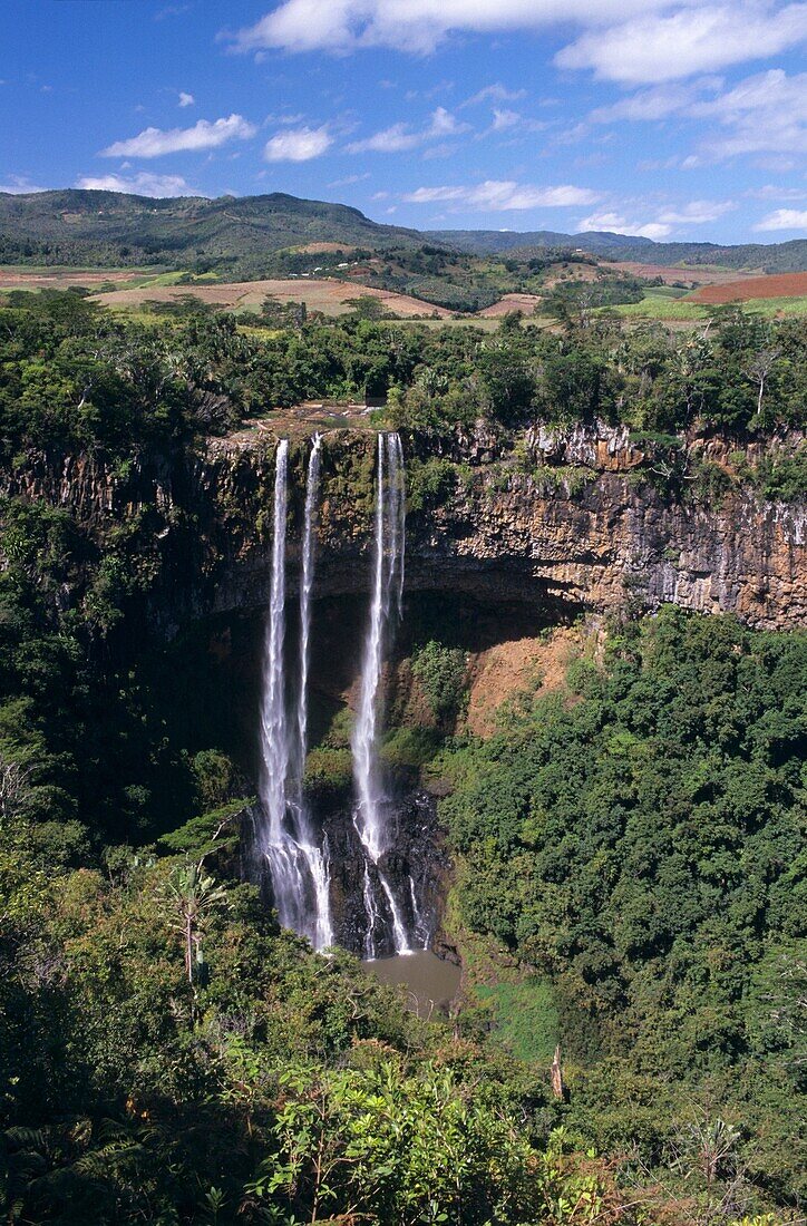 Waterfalls of Chamarel Black river district Mauritius Island Indian Ocean