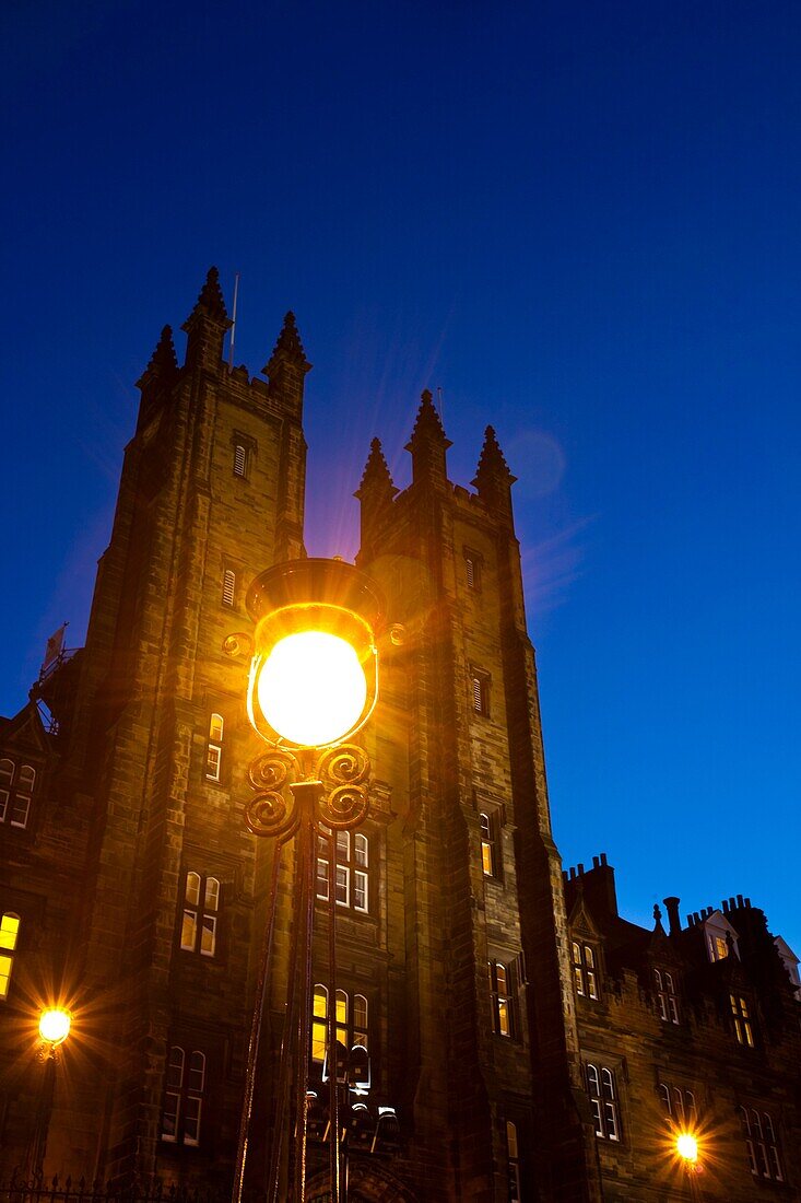 Scotland, Edinburgh, Old Town The New College and Assembly Hall on the Mound were opened in 1846 as the Free Church of Scotland New College More recently the Assembly Hall has been used as a debating chamber for the Scottish Parliament prior to the cons