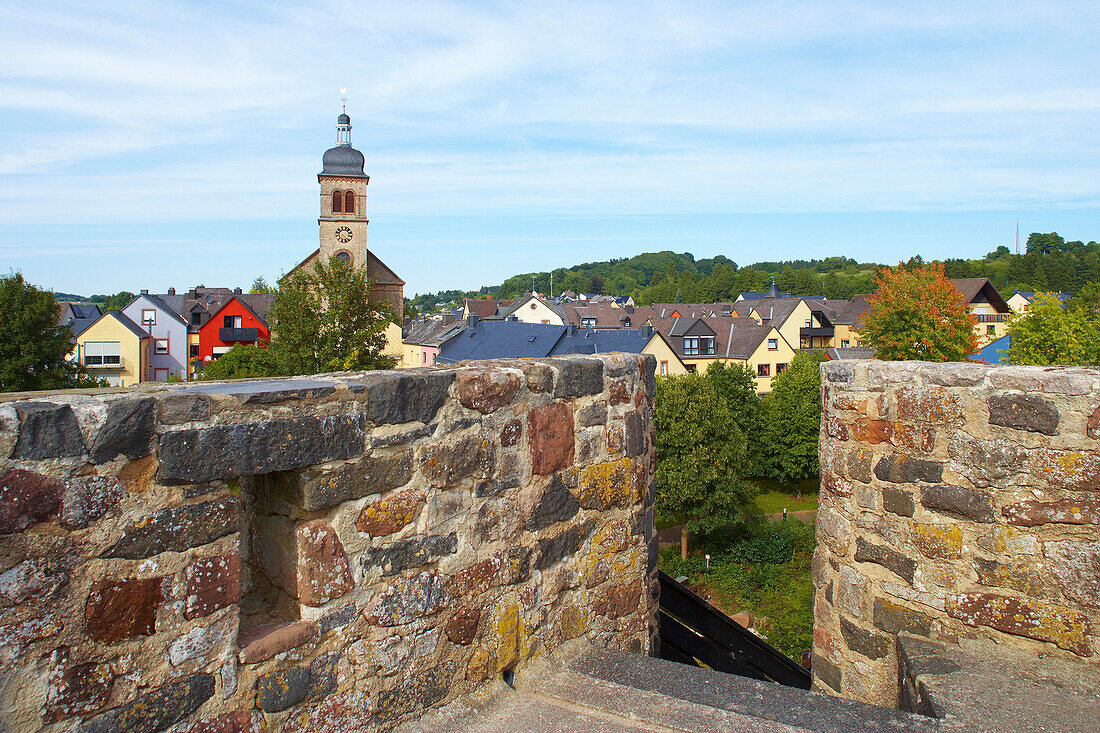 City wall, Hillesheim, Eifel, Rhineland-Palatinate, Germany, Europe