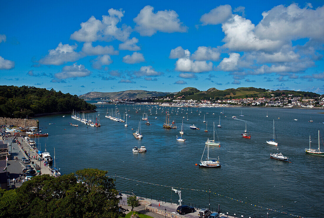 View from Conwy Castle over the River Conwy, Wales, UK