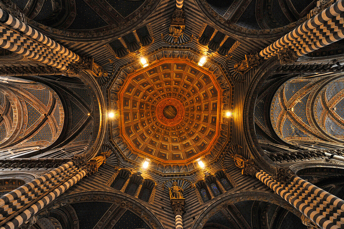 Vault inside of the cathedral, Siena, Tuscany, Italy, Europe