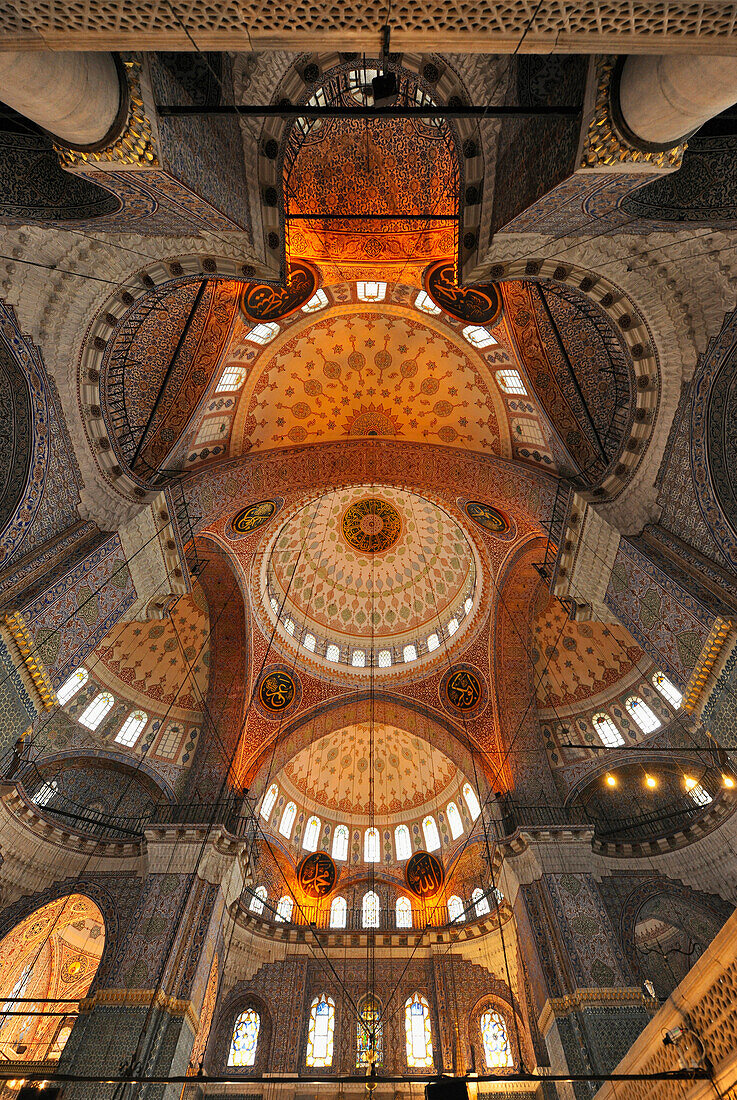 Deckengewölbe, Yeni-Valide-Moschee, Istanbul, Türkei