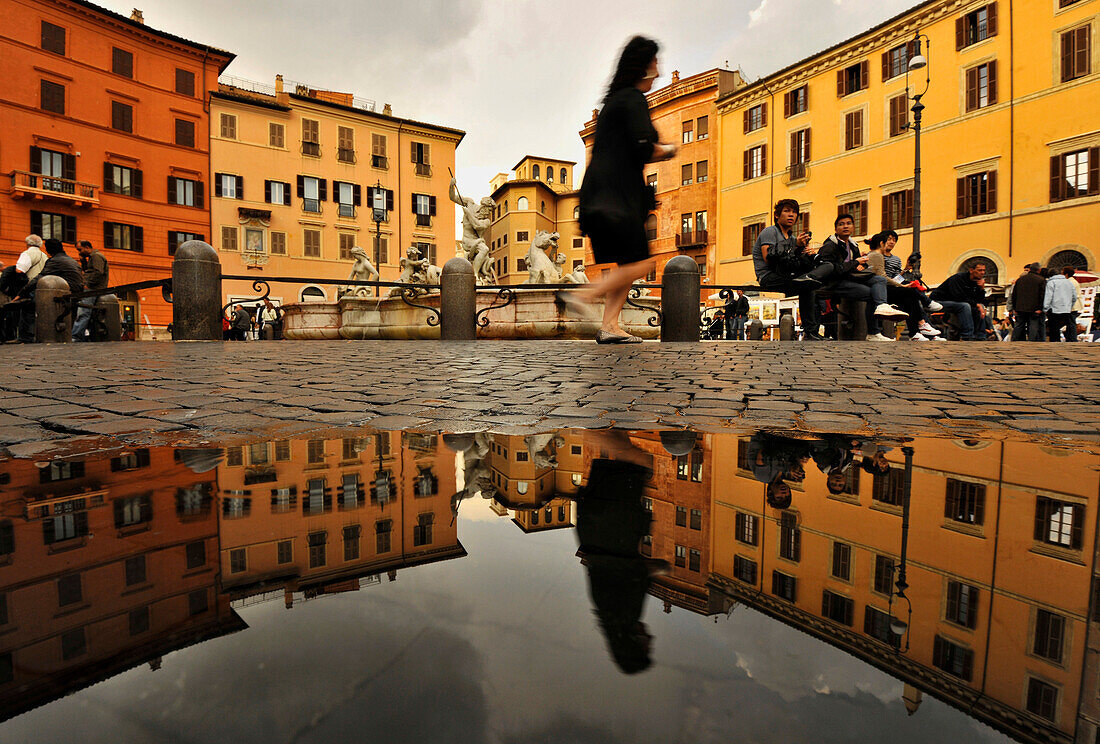 People at square Piazza Navona, Rome, Lazio, Italy, Europe
