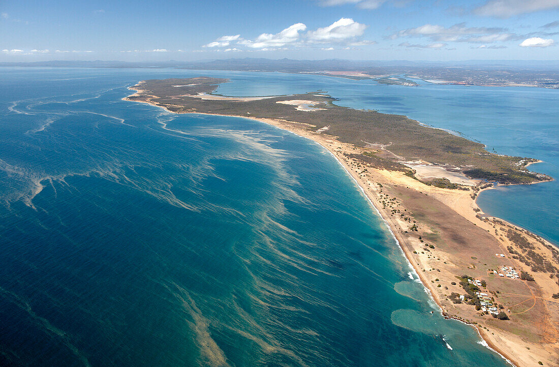 Gladstone peninsula during the coral spawning period, aerial photo, Gladstone, Queensland, Australia