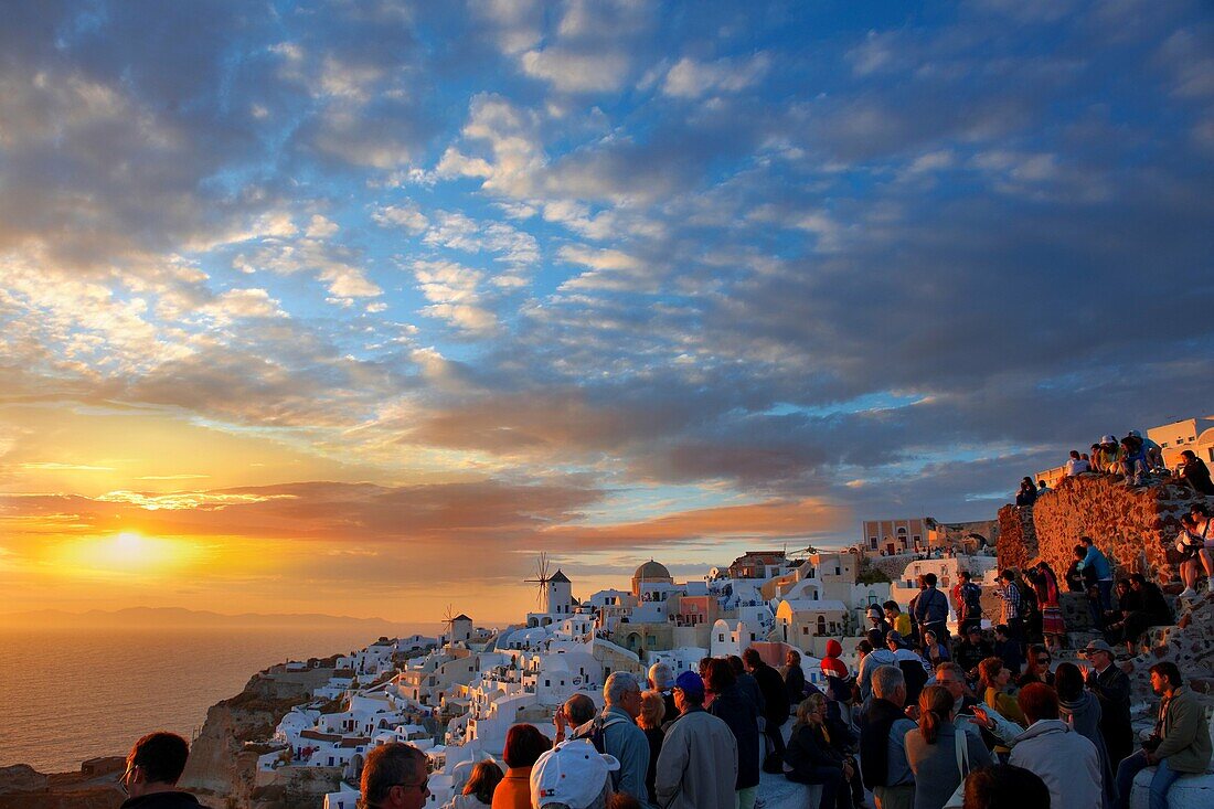 oia Ia Santorini sunset- Greek Cyclades islands.