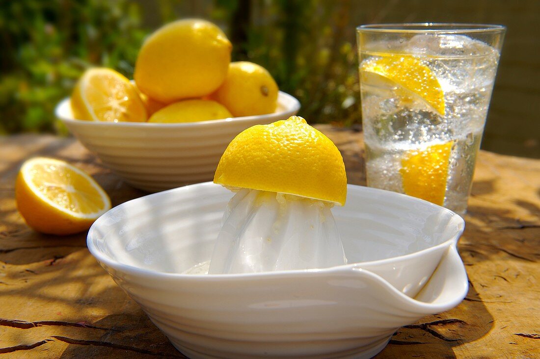 Home made lemonade outside