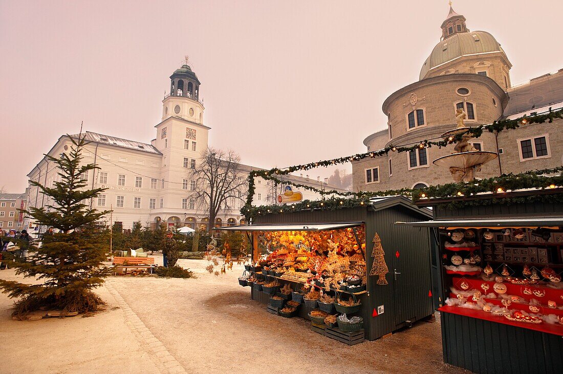 Christmas market stalls in Satlzburgh market - Austria