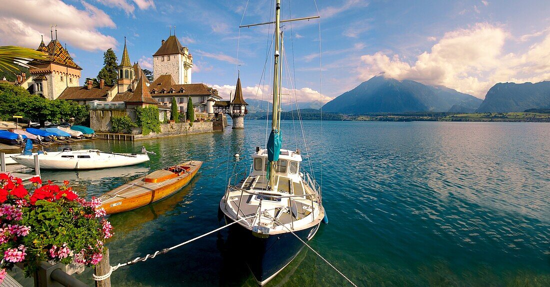 Oberhoffen Castle Lake Thun Bernese Oberland Switzerland