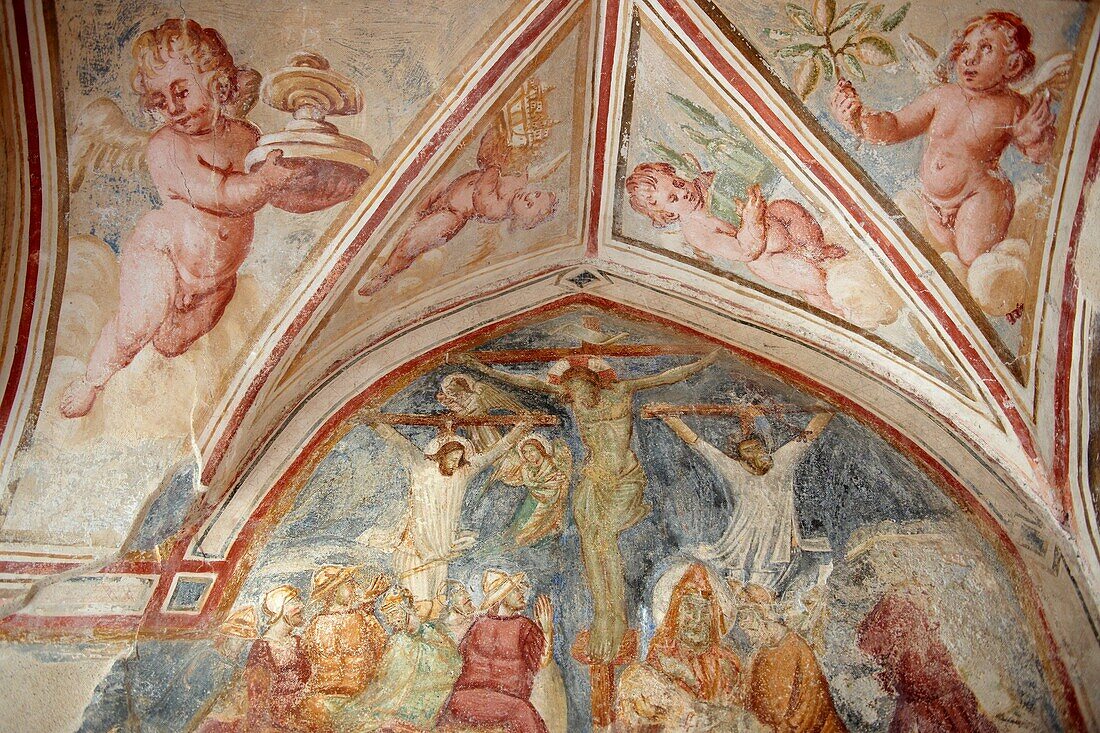 Late medieval Fresco 13-14th century, Of the Cathedral museum chapel, Amalfi, Italy