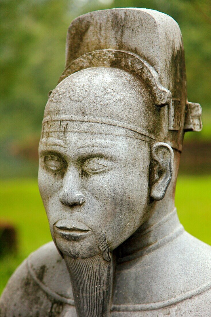 Vietnam, Hue, Tomb of Emperor Minh Mang, honour guard statue