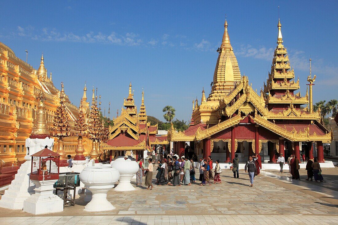 Myanmar, Burma, Bagan, Nyaung U, Shwezigon Pagoda