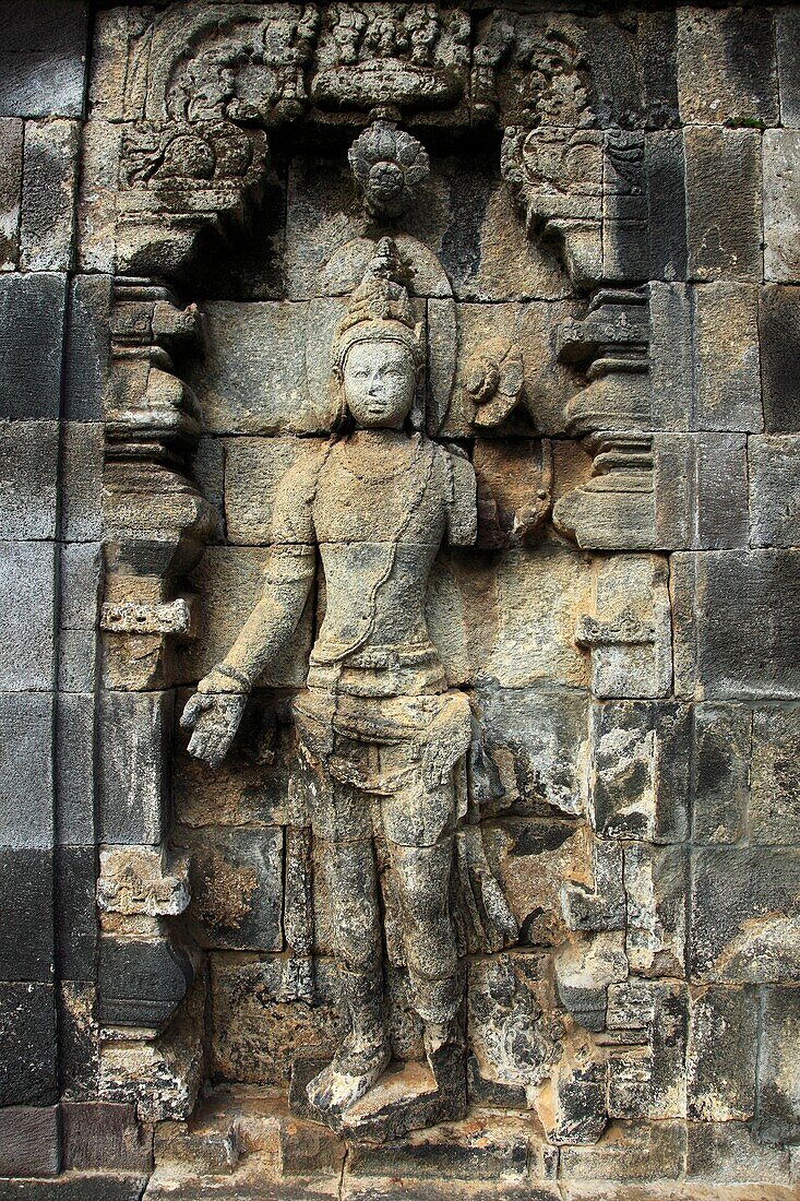 Indonesia, Java, near Borobodur, Pawon Temple, statue