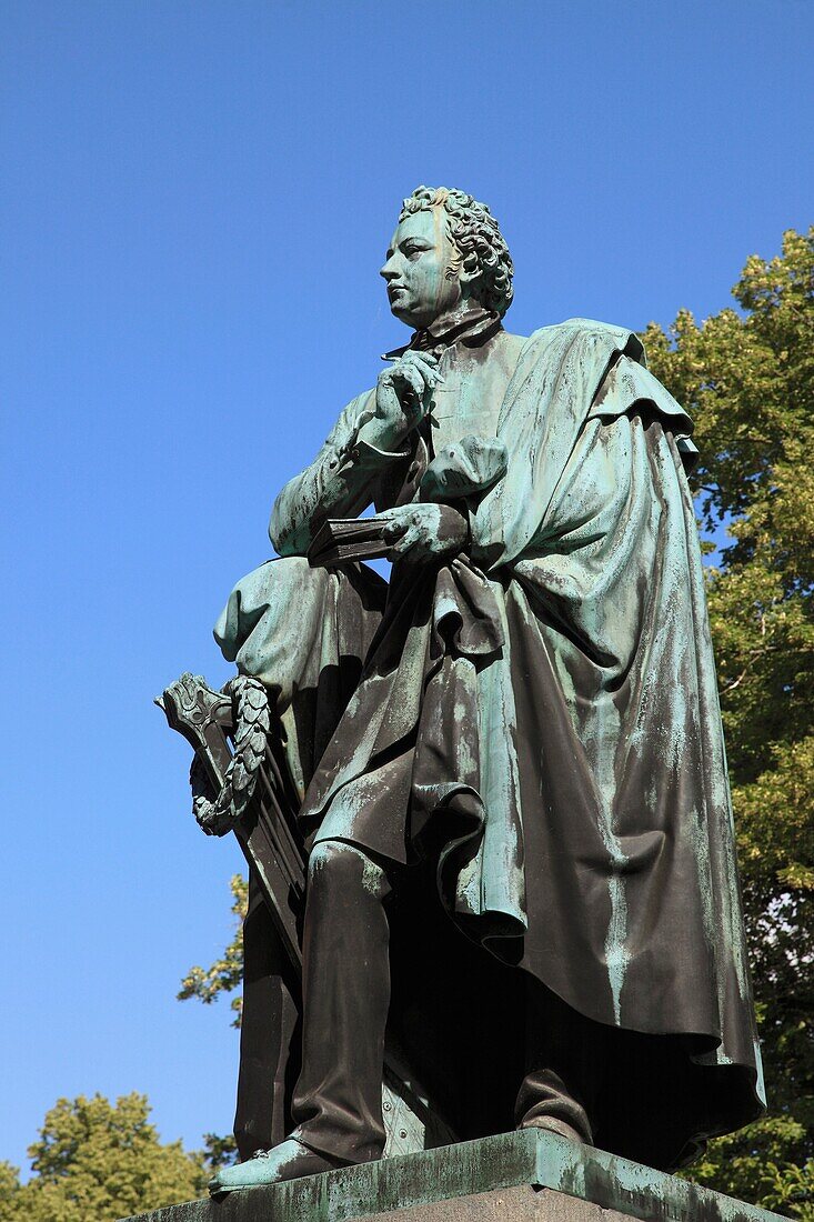 Sweden, Lund, Lundagard, Esaias Tegner statue