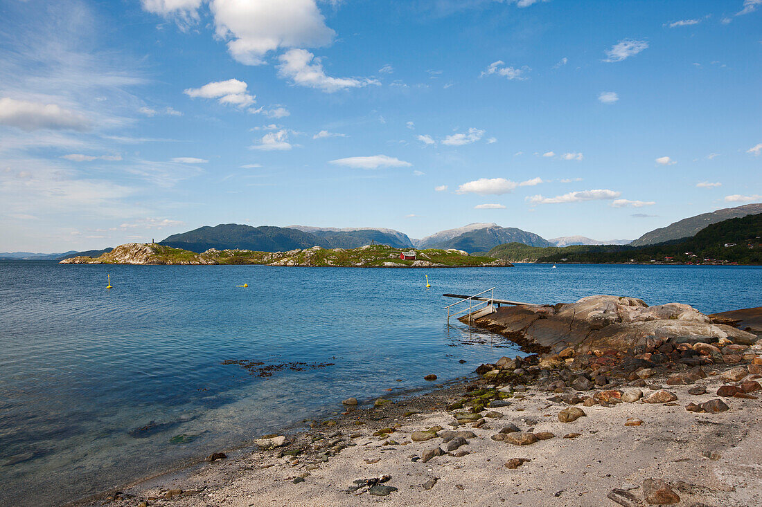 Coast at Scanevik, Fjord, Hordaland, Norway, Scandinavia, Europe