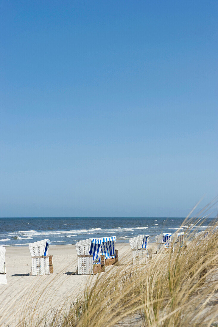 Strandkörbe am Sandstrand, Kampen, Sylt, Schleswig-Holstein, Deutschland