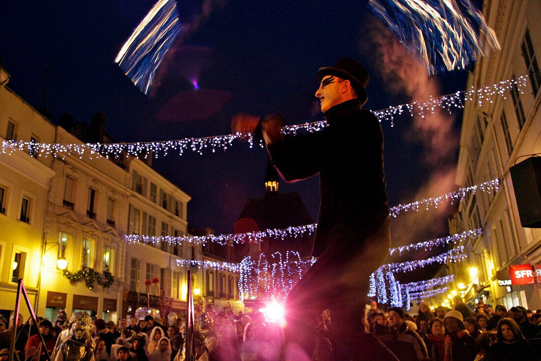 Fire Jugglers on the Main Square, the Flambarts Festival, Dreux, Eure-Et-Loir (28), France