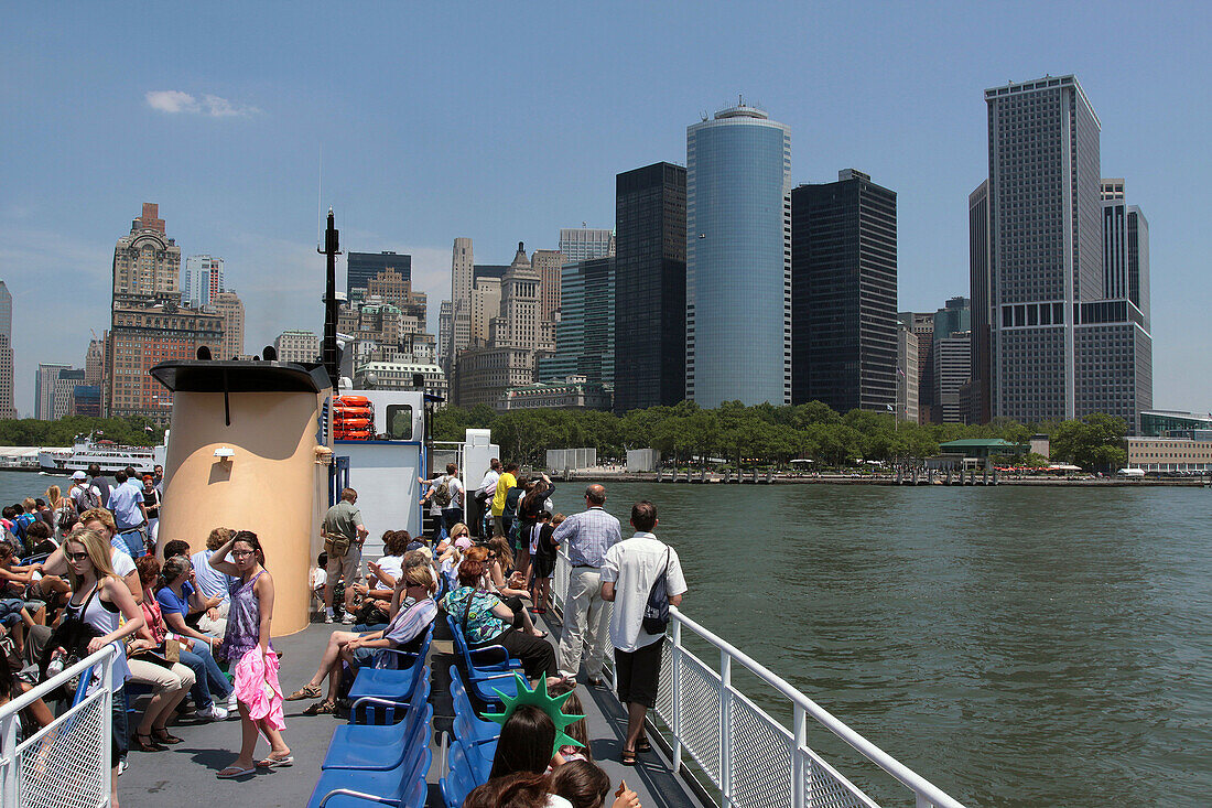 Boat Bringing Tourists to Battery Park in Manhattan, Port of New York City, New York State, United States