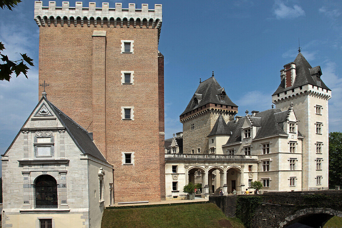 Chapel, Gaston Febus Keep, Napoleon Iii Portico and Wing, Chateau of Pau Where Henri Iv (King of France and Navarre) Was Born in 1553, Listed As a Historic Monument in 1840, Pau, Pyrenees Atlantiques (64), Aquitaine, France