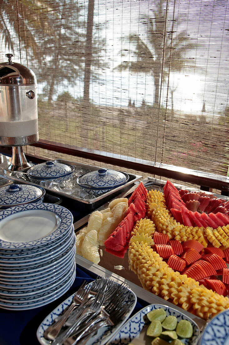 Preparing Breakfast in the Kitchen at the Coral Hotel, Bang Saphan, Prachuap Khiri Khan Province, Thailand, Asia