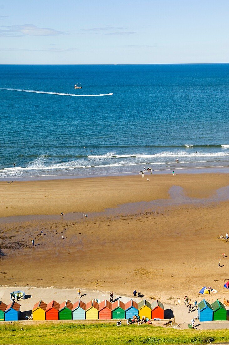 Beach huts on Whitby sands