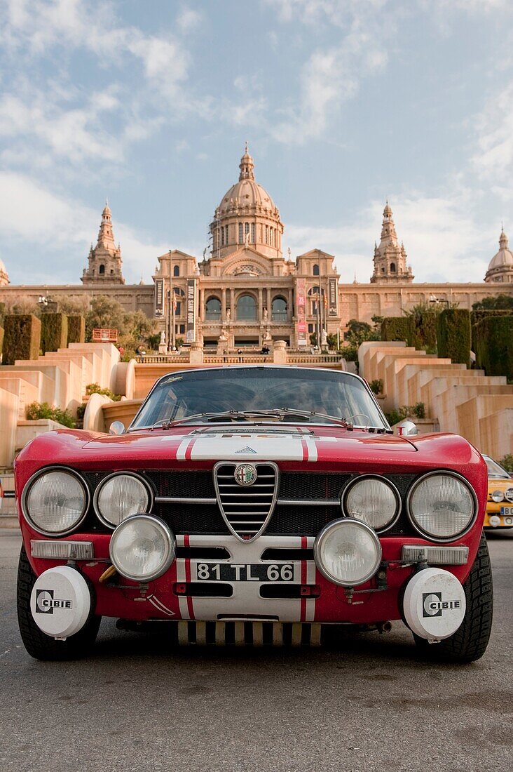 Rally,Historic car participants,Barcelona Spain