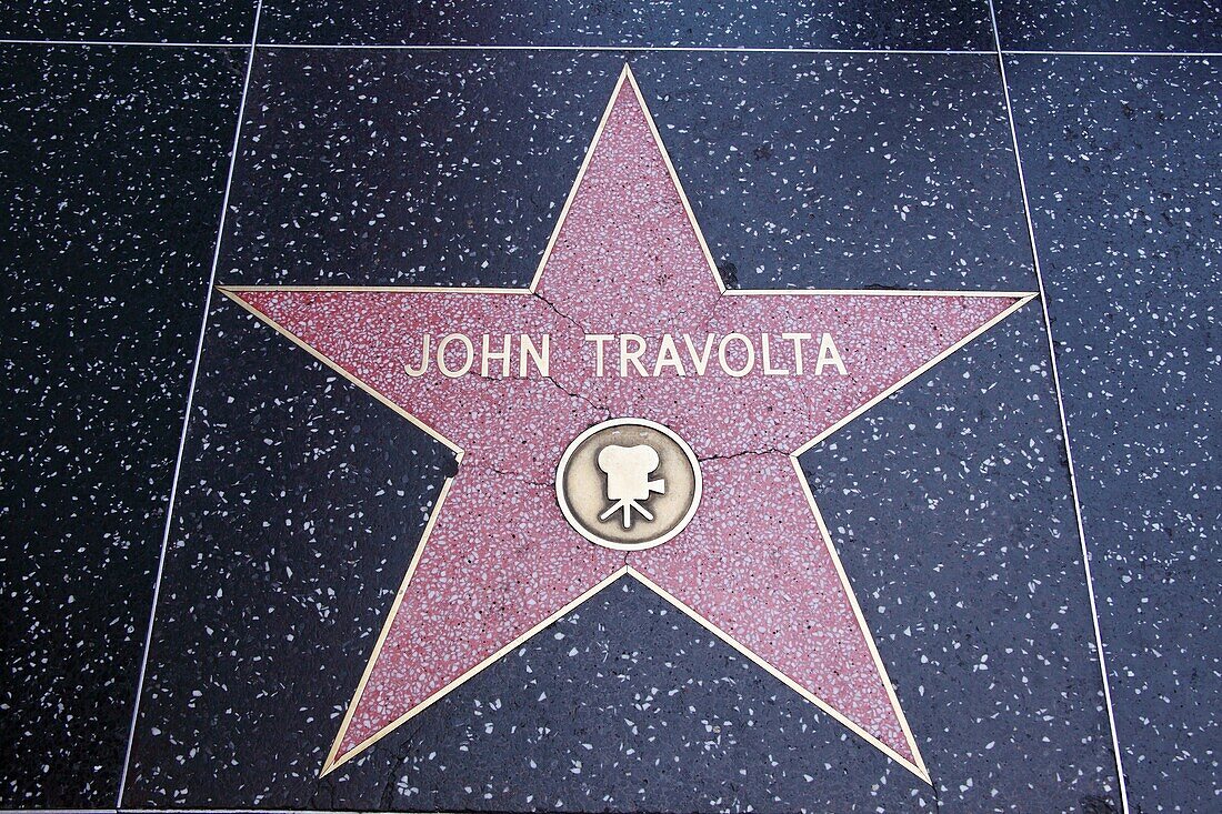 John Travolta in the Hollywood Walk of Fame, Hollywood, California, USA