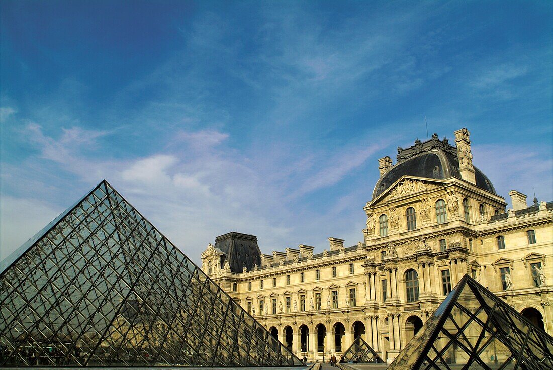 France paris the louvre museum courtyard pyramid