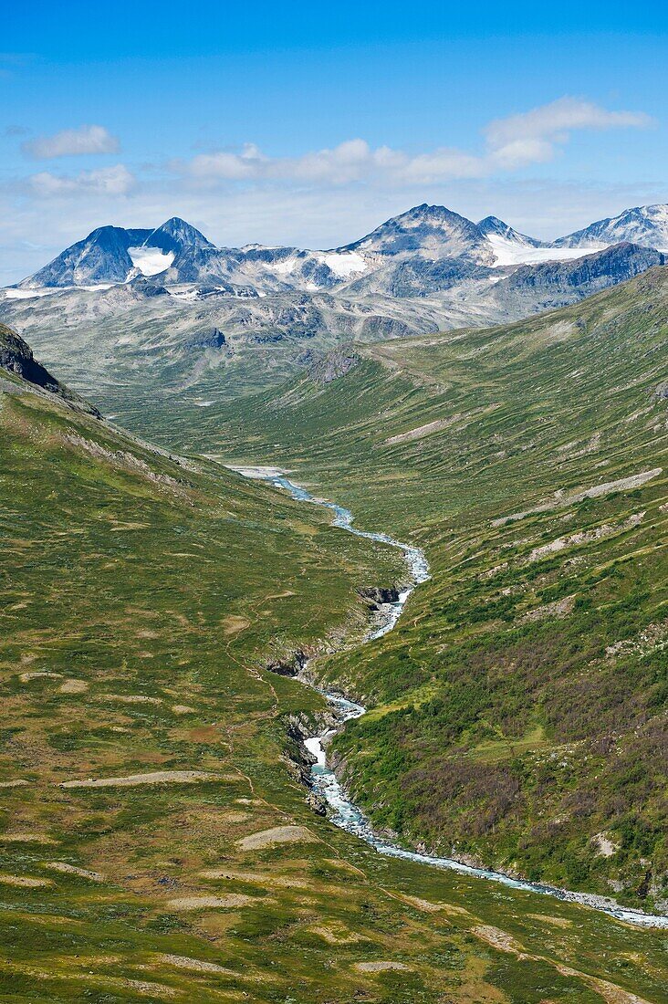 Memurudalen and mountains of Jotunheimen national park, Norway