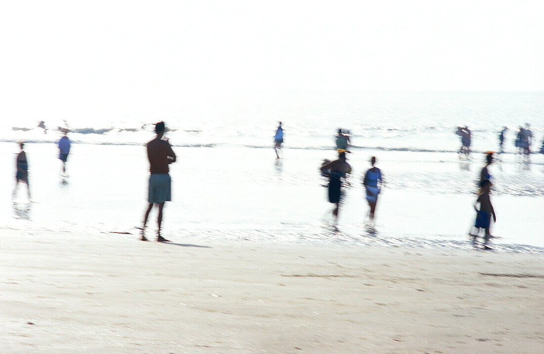 People on beach, blurred