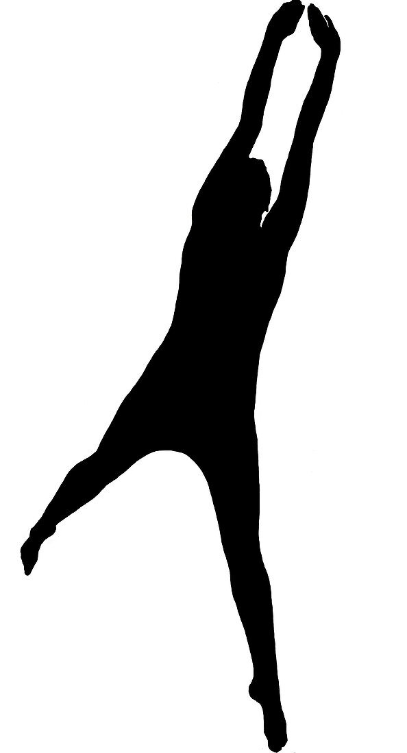 Silhouette of Woman Stretching