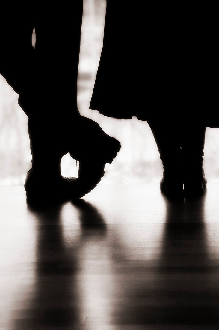 Silhouettes of Couple Standing