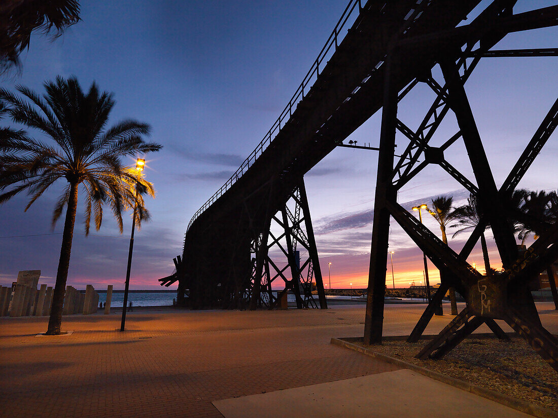 El Cable Ingles historic pier in the harbour of Almeria, Andalusia, Spain