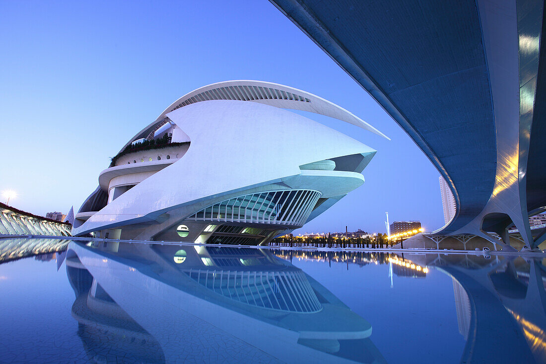 Palau de les Arts Reina Sofía, Architekt Santiago Calatrava, Av Autopista del Saler, Pont de Pont de Montolivet, Valencia, Spanien