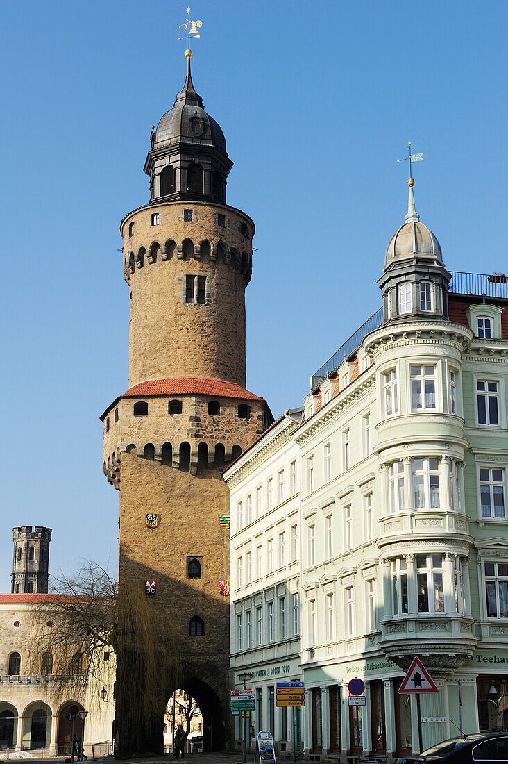 Reichenbacher Turm tower at the old city of Goerlitz, Goerlitz, UNESCO World Heritage, Goerlitz, Saxony, Germany, Europe
