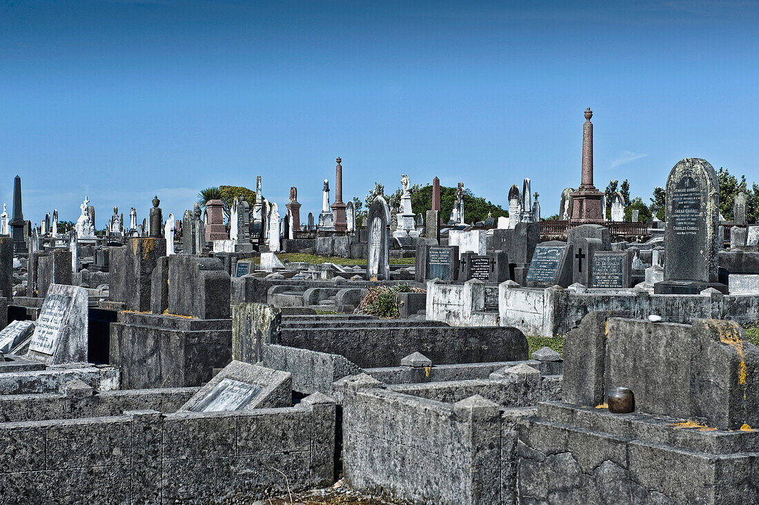 Gravestones In Graveyard, Greymouth, New Zealand