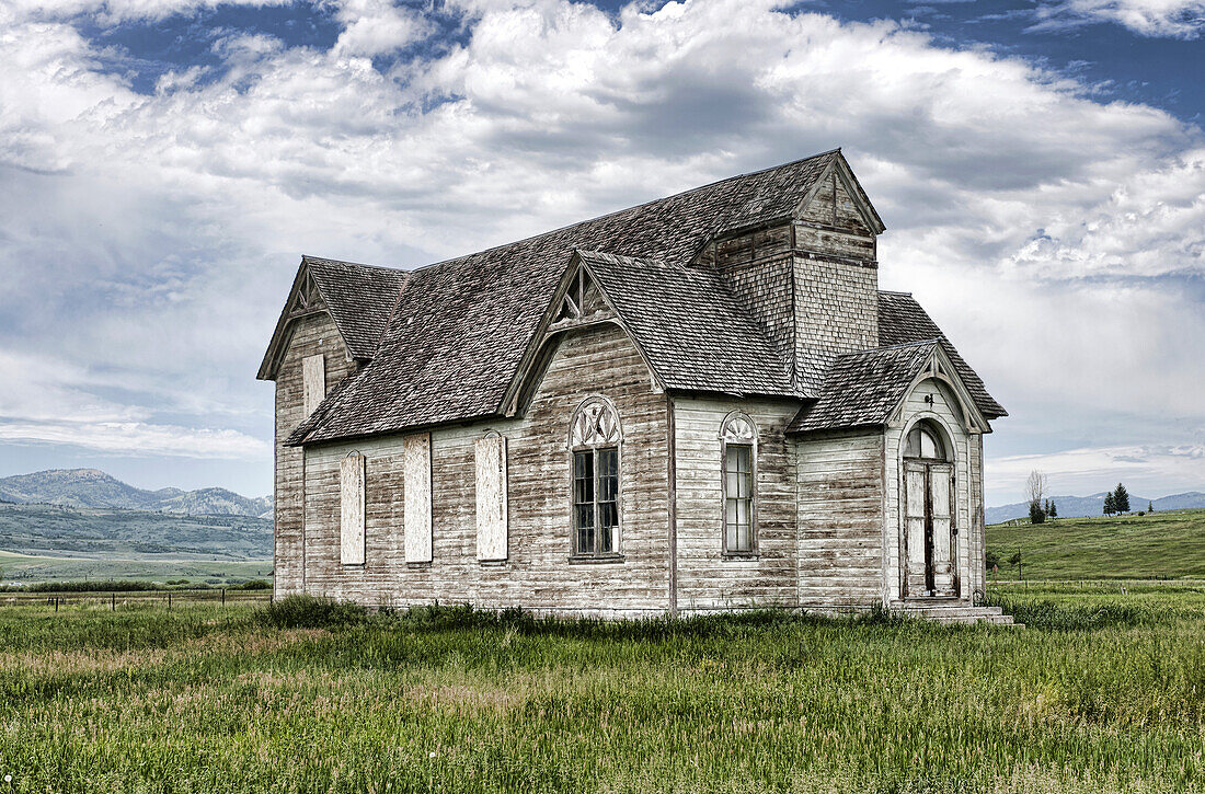 Abandoned Countryside Church, Billings, Montana, USA