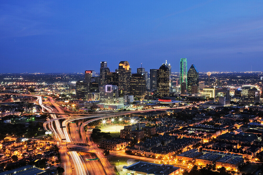 Dallas Skyline at Night, Dallas, Texas, USA